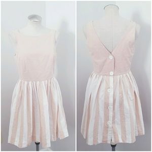 American Apparel button back pink stripe Dress